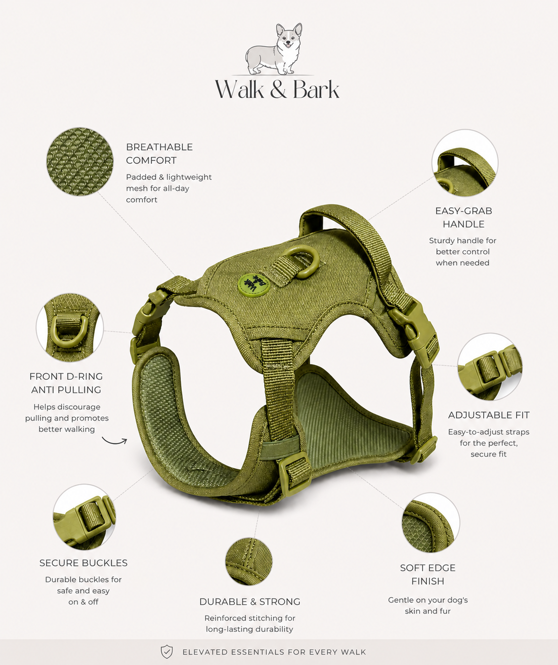 Olive Green Signature Harness